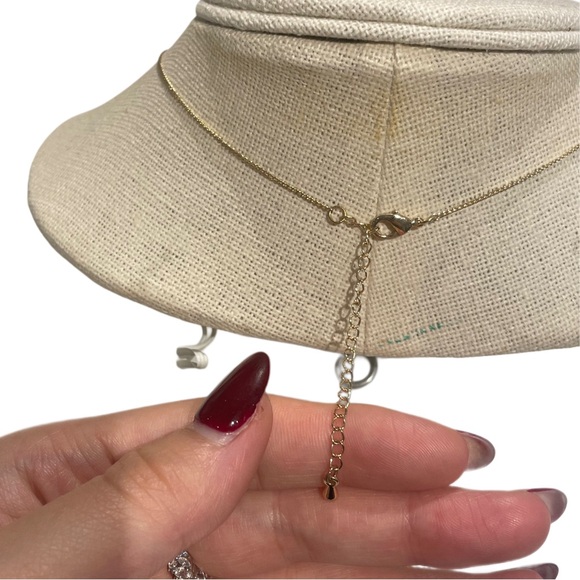 (3/$10) Mini Diamond Square Shape Gold Tone Necklace - Picture 5 of 6